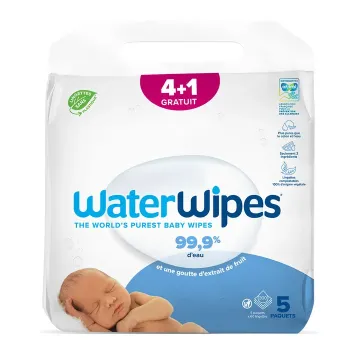 Waterwipes lingettes pour b&eacute;b&eacute;s - pack de 4x60 lingettes + 1 offert