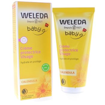 Cr&egrave;me protectrice visage au Calendula Weleda b&eacute;b&eacute; - tube de 50 ml