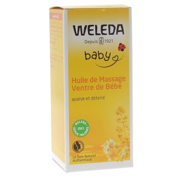 Huile de massage ventre de b&eacute;b&eacute; Weleda - flacon de 50 ml