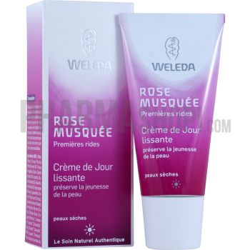 Cr&egrave;me de jour lissante rose musqu&eacute;e Weleda - tube de 30 ml