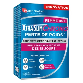 XtraSlim Chrono perte de poids femme 45+ Fort&eacute; Pharma - boite de 60 g&eacute;lules