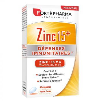 Zinc 15+ Fort&eacute; Pharma - bo&icirc;te de 60 comprim&eacute;s
