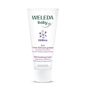Cr&egrave;me SOS 3 en 1 anti-grattage Weleda Baby Derma - flacon de 50ml