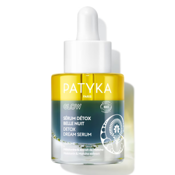 Glow s&eacute;rum d&eacute;tox belle nuit Patyka - flacon-pipette de 30ml