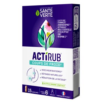 Actirub comprim&eacute; coups de froid Sant&eacute; verte - bo&icirc;te de 15 comprim&eacute;s