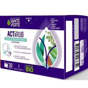 Actirub voies respiratoires infusions Sant&eacute; Verte - boite de 20 sachets