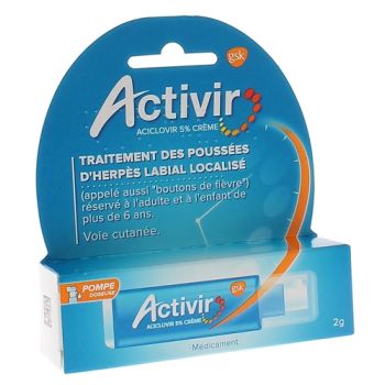Activir 5% cr&egrave;me - flacon pompe doseuse de 2g