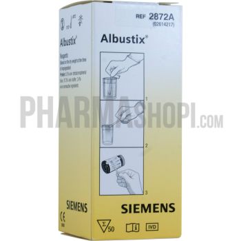 Albustix bandelettes r&eacute;actives pour analyse d'urine - boite de 50 bandelettes