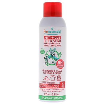 Anti-pique spray r&eacute;pulsif v&ecirc;tements & tissus Puressentiel - spray de 150 ml