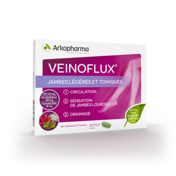 Veinoflux jambes l&eacute;g&egrave;res et toniques Arkopharma - bo&icirc;te de 30 g&eacute;lules