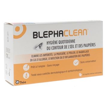 Blephaclean hygi&egrave;ne des paupi&egrave;res - boite de 20 compresses