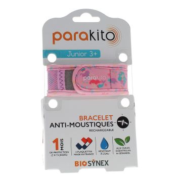 Bracelet anti-moustiques rechargeable junior Sir&egrave;ne Para Kito - 1 bracelet + 2 recharges