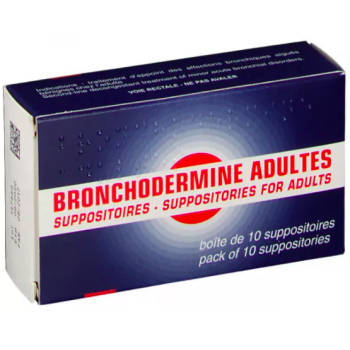 Bronchodermine d&egrave;s 15 ans adultes - bo&icirc;te de 10 suppositoires