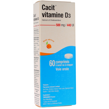 Cacit Vitamine D3 500mg/440 U.I - 60 comprim&eacute;s