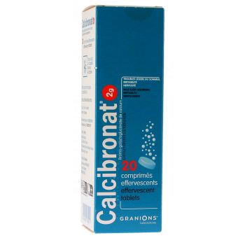 Calcibronat 2g comprim&eacute; effervescent - bo&icirc;te de 20 comprim&eacute;s