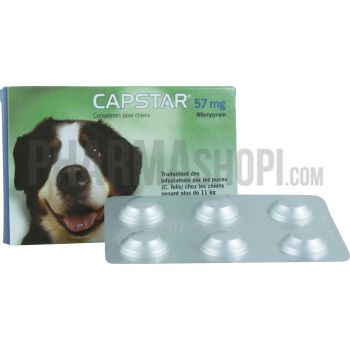 Capstar 57 mg comprim&eacute; pour chiens - boite de 6 comprim&eacute;s