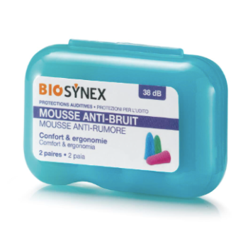 Protection auditive mousse Biosynex - bo&icirc;te de 2 paires