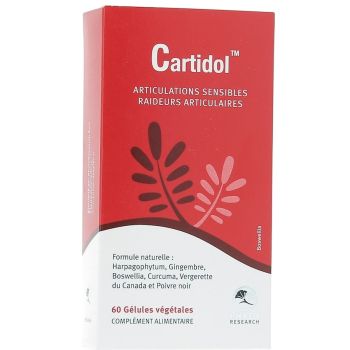 Cartidol Articulations sensibles Phyto Research - boite de 60 g&eacute;lules v&eacute;g&eacute;tales