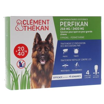 Perfikan 268 mg/2400 mg pour grand chiens Cl&eacute;ment-Th&eacute;kan - 4 pipettes de 4,40 ml