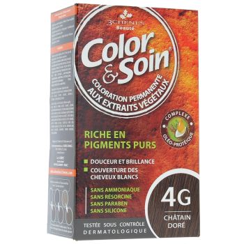 Color & soin coloration permanente Chatain dor&eacute; 4G Les 3 ch&ecirc;nes - 1 kit