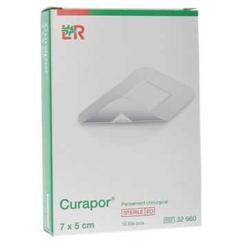 Curapor pansement adh&eacute;sif chirurgical Lohmann & Rauscher - 10 pansements de 7 x 5 cm