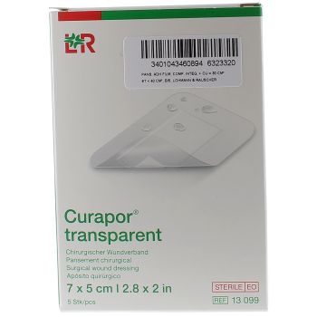 Curapor transparent st&eacute;rile Velpeau Lohmann & Rauscher - 5 pansements de 7 x 5 cm