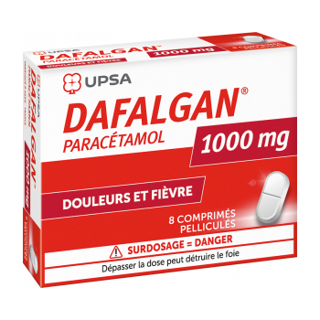 Dafalgan 1g - 8 comprim&eacute;s pellicul&eacute;s