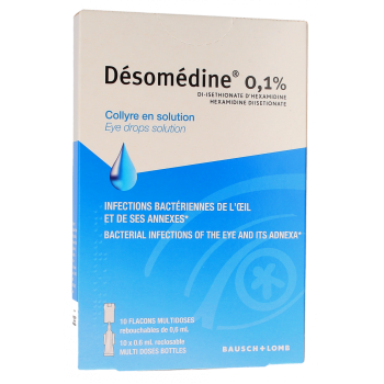 Desomedine 0.1% collyre en flacon - bo&icirc;te de 10 flacons de 0,6ml