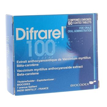 Difrarel 100mg - 60 comprim&eacute;s enrob&eacute;s