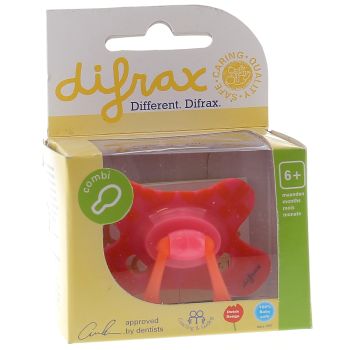 T&eacute;tine combi avec anneau 6+ mois Difrax - 1 t&eacute;tine