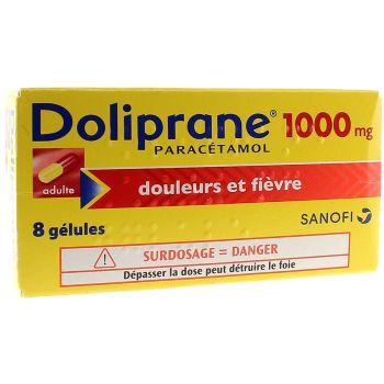 Doliprane 1000mg g&eacute;lule - bo&icirc;te de 8 g&eacute;lules
