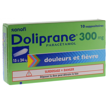 Doliprane 300mg suppositoire s&eacute;cable - bo&icirc;te de 10 suppositoires