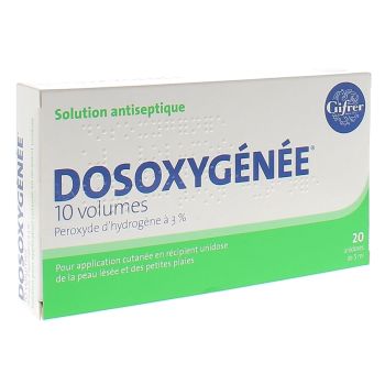 Dosoxygen&eacute;e 10 volumes solution pour application cutan&eacute;e - 20 r&eacute;cipients unidoses