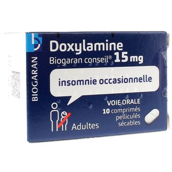 Doxylamine Biogaran 15mg comprim&eacute; pellicul&eacute; s&eacute;cable - bo&icirc;te de 10 comprim&eacute;s