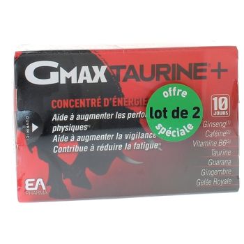 Gmax taurine + concentr&eacute; d'&eacute;nergie Eafit - 2 boites de 30 ampoules
