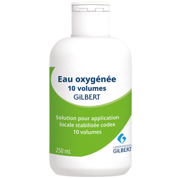 Eau oxyg&eacute;n&eacute;e stabilis&eacute;e codex 10 volumes Gilbert solution pour application locale en flacon - flacon de 250ml&nbsp;