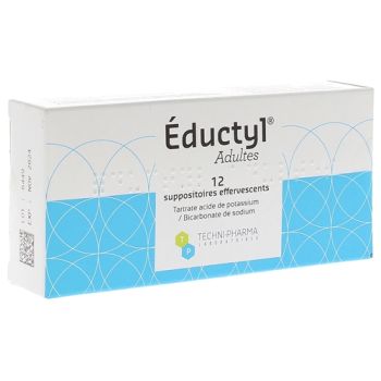 Eductyl suppositoire effervescent - bo&icirc;te de 12 suppositoires