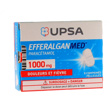EfferalganMed 1g - 8 comprim&eacute;s pellicul&eacute;s