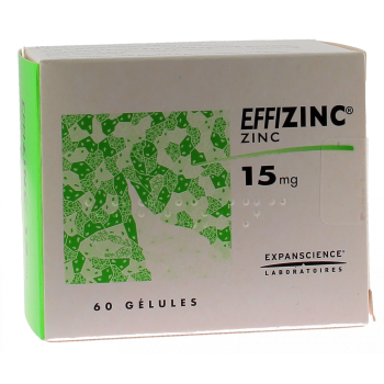 Effizinc 15mg - bo&icirc;te de 60 g&eacute;lules