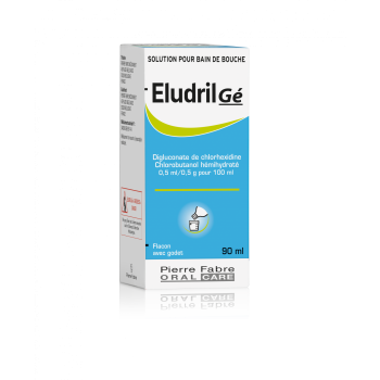 Eludril G&eacute; solution pour bain de bouche - flacon de 90 ml