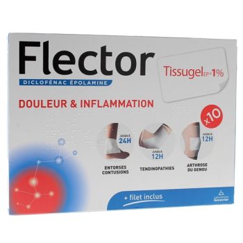 Flector Tissugel 1% EP - 10 empl&acirc;tres m&eacute;dicamenteux