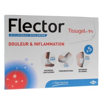 Flector Tissugel 1% EP - 5 empl&acirc;tres m&eacute;dicamenteux