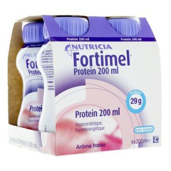 Fortimel protein go&ucirc;t fraise Nutricia - 4 bouteilles de 200 ml