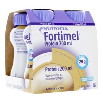 Fortimel protein go&ucirc;t moka Nutricia - 4 bouteilles de 200 ml