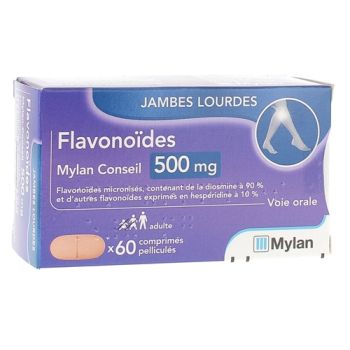 Flavono&iuml;des 500 mg Mylan comprim&eacute; pellicul&eacute; - 60 comprim&eacute;s