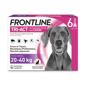 Tri-Act chiens 20-40 kg Frontline - bo&icirc;te de 6 pipettes de 4 ml