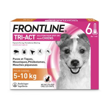Frontline Tri-Act chiens 5-10 kg - bo&icirc;te de 6 doses de 1 ml