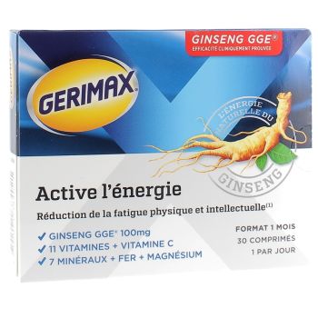 Gerimax active l'&eacute;nergie - boite de 30 comprim&eacute;s