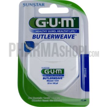 Fil dentaire plat Butlerweave cir&eacute; Gum - 55 m&egrave;tres