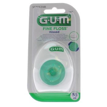 Fil dentaire fin et r&eacute;sistant fine floss Waxed Gum - 55 m&egrave;tres